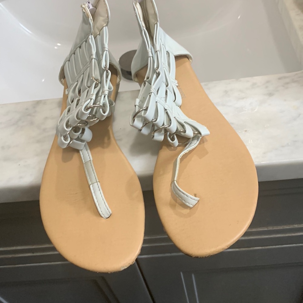 Blue suede shoes sandals